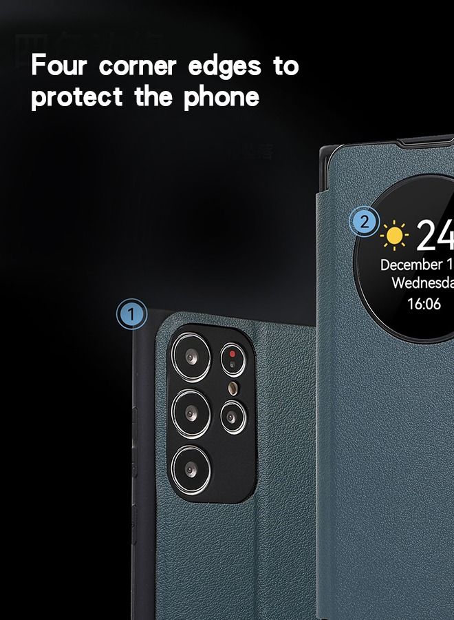 GROIC Case Compatible with Samsung Galaxy S23 Ultra 6.8" Magnetic Closure, Viewing Windows and Stand Function Wallet Flip Cover Pouch PU Leather Flip Phone Case  - Image 5