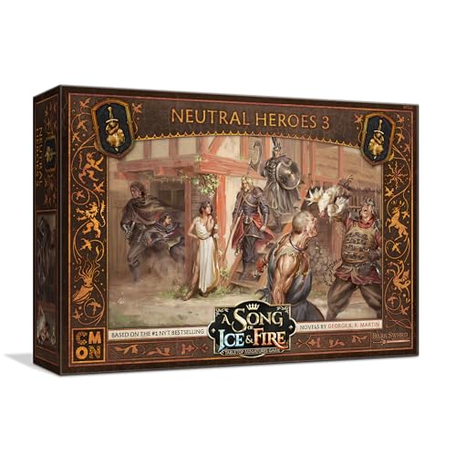 CMON A Song of Ice and Fire Tabletop Miniatures Neutral Heroes III Box Set Expansive Attachments and Commanders Strategy Game for Adults Ages 14 2 Players 4560 Minute Playtime Made by CMON - Image 1