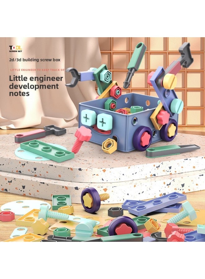 Children's Screwdriver Toy Repair Toolbox Suit 2-year-old Baby Educational Removable Boy 1-3 Zheng Zhi-Color:Variety Of Assembly Tool Box [101-piece Set]⚑  - Image 3