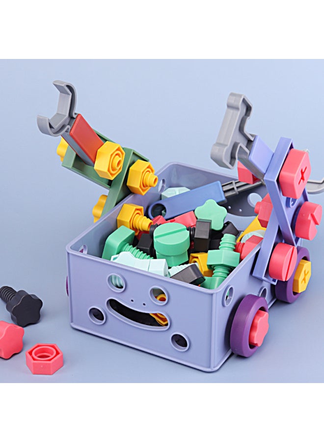 Children's Screwdriver Toy Repair Toolbox Suit 2-year-old Baby Educational Removable Boy 1-3 Zheng Zhi-Color:Variety Of Assembly Tool Box [101-piece Set]⚑  - Image 4