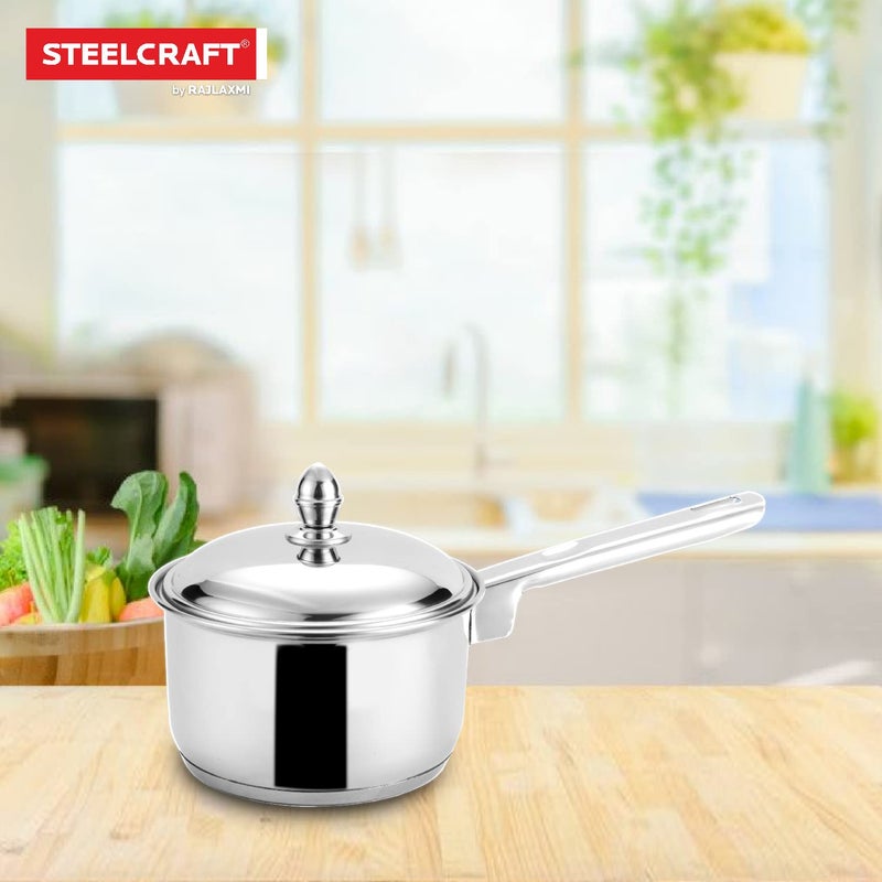 Steelcraft Steelcraft Premium Stainless Steel Caviar Saucepan with Steel lid 18 cm 1780ml Induction Friendly Cook and Serve for Multipurpose Cooking Silver Set of 1 - Image 2