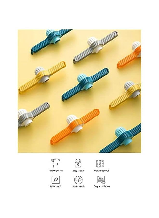 Generic - 2 Pieces Food Sealing Clips with Pour Spout for Coffee, Sugar, Cereal, Washing Powder, Cream - Yellow Cover Rotation Clip - Image 1