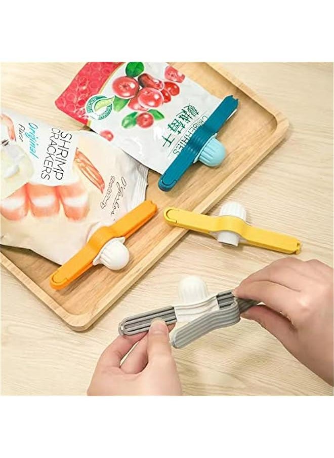 Generic - 2 Pieces Food Sealing Clips with Pour Spout for Coffee, Sugar, Cereal, Washing Powder, Cream - Yellow Cover Rotation Clip - Image 1