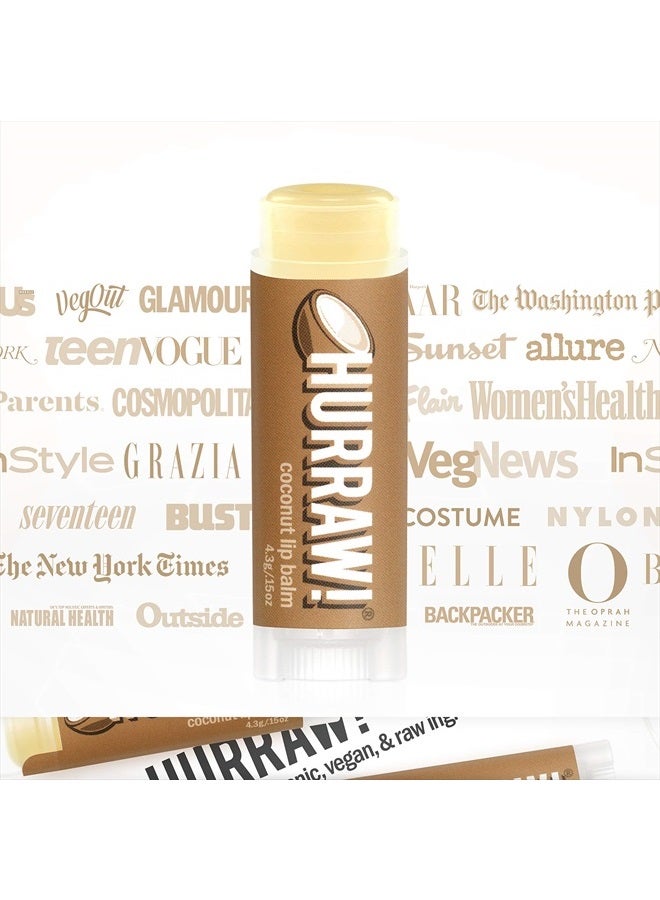 Hurraw! Coconut Lip Balm, 3 Pack: Organic, Certified Vegan, Cruelty and Gluten Free. Non-GMO, 100% Natural Ingredients. Bee, Shea, Soy and Palm Free. Made in USA - Image 4