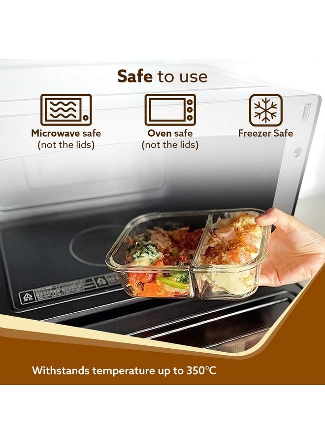 AGARO Compartment Lunch Box/Container 600Ml, Office Tiffin Box for Men & Women, Borosilicate Glass Body, Microwave Oven Safe, Leak Proof Locking Lid, Airtight Tiffin for Office, Transparent - Image 4