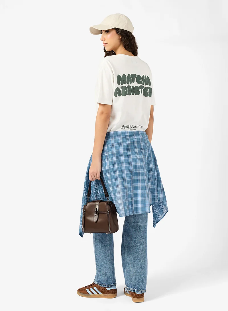 جينجر Crew Neck Matcha Graphic T-Shirt