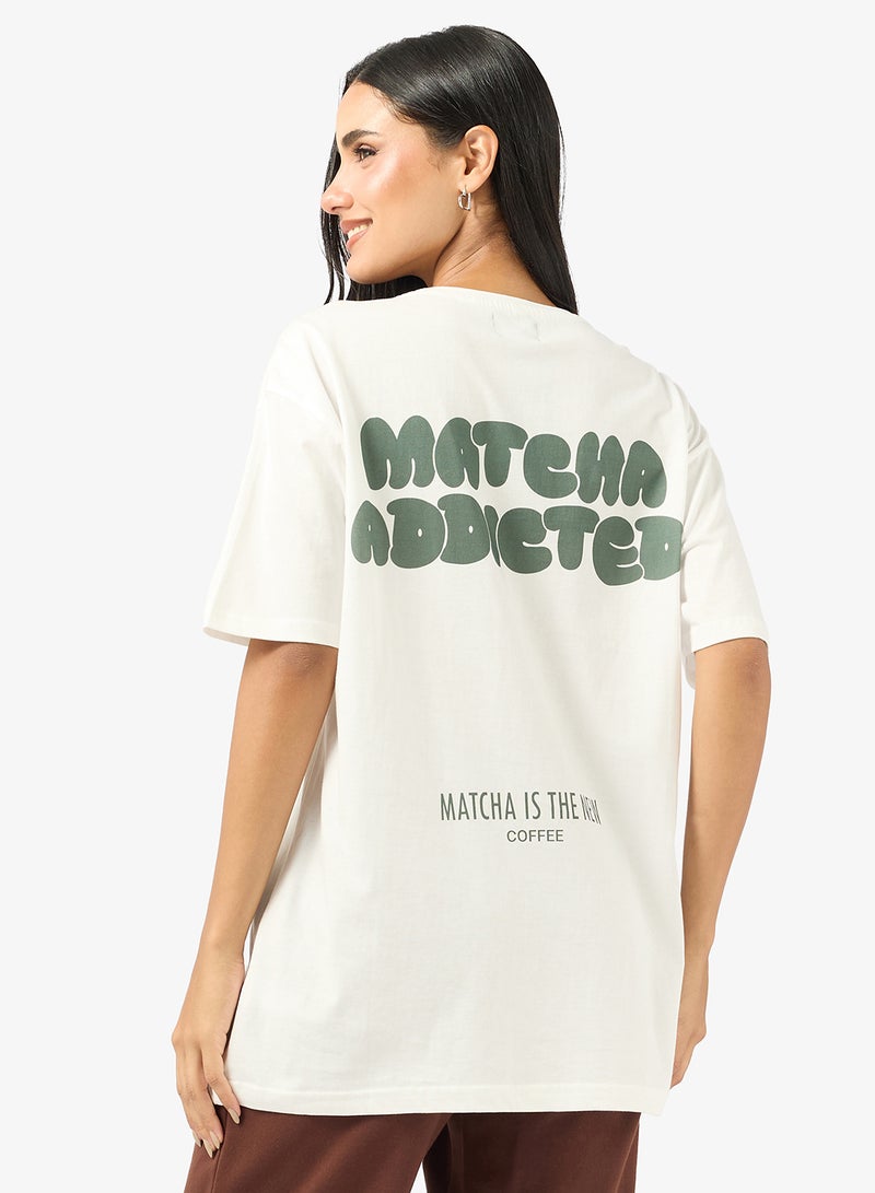 Ginger Crew Neck Matcha Graphic T-Shirt - Image 2