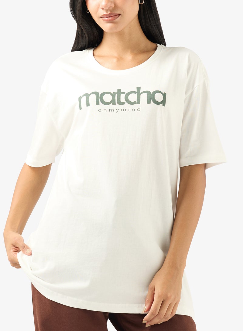 Ginger Crew Neck Matcha Graphic T-Shirt - Image 3