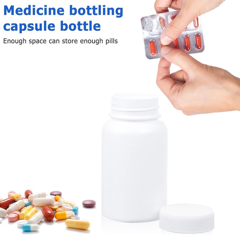 woobles 20pcs Empty Pill Bottle Portable Powder Medicine Holder Multipurpose Tablet Container Portable Capsule Case for Pharmacy Vitamins Drug 100ml - Image 5