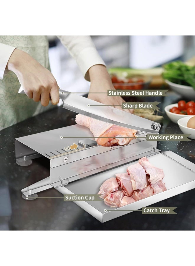 Forest Home Manual Meat Cutting Machine Manual Household Stainless Steel  Cutting Machine Chicken Lamb Ribs Herbs and Pastries Cutter - Image 2