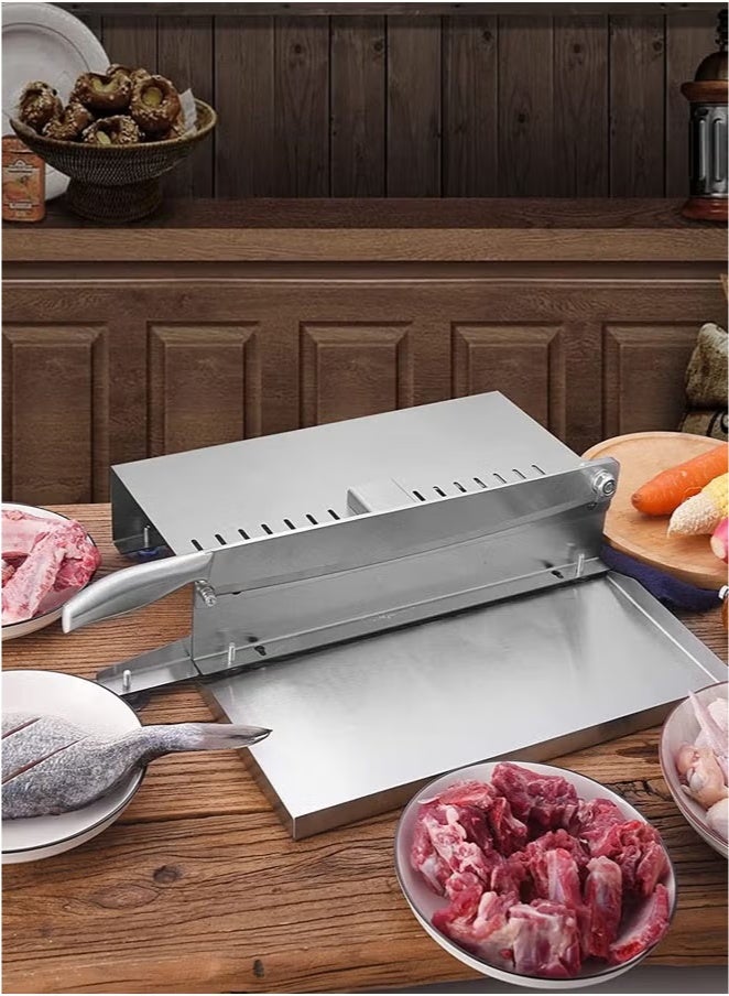Forest Home Manual Meat Cutting Machine Manual Household Stainless Steel  Cutting Machine Chicken Lamb Ribs Herbs and Pastries Cutter - Image 1