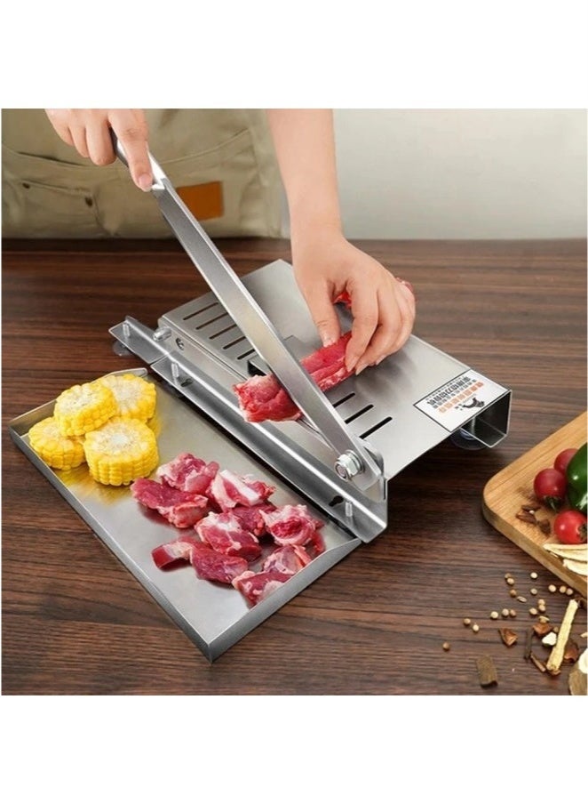 Forest Home Manual Meat Cutting Machine Manual Household Stainless Steel  Cutting Machine Chicken Lamb Ribs Herbs and Pastries Cutter - Image 3