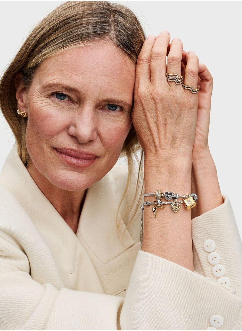 PANDORA Sparkling Infinity Heart Stud Earrings - Image 3