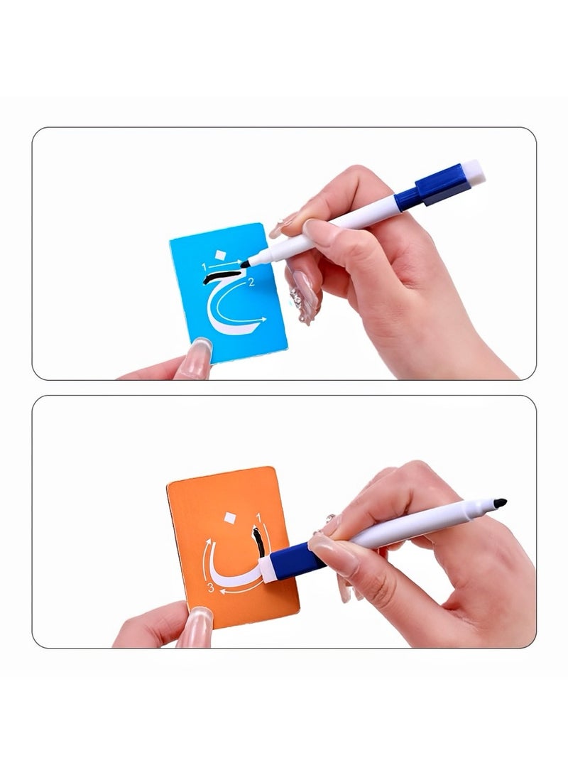 Crownity An Arabic alphabet wooden learning board, a children's educational toy. It is a safe and environmentally friendly learning board, equipped with 26 cards and comes with a washable pen. It is suitable for children aged 3 to 6. - Image 3