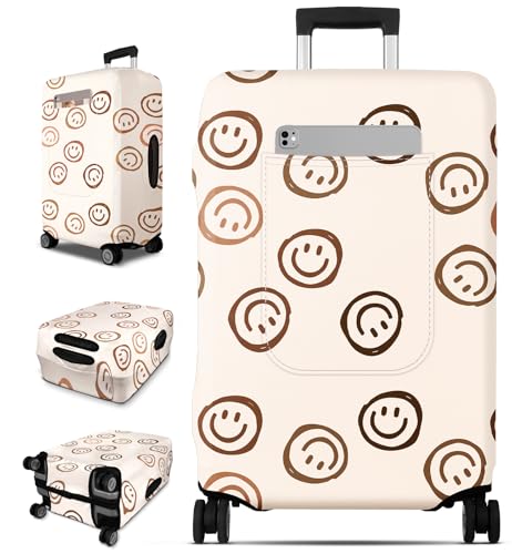 Slohif Luggage Cover for Suitcase Tsa Approved Protector Luggage Sleeve Large Suit Case Cover Travel Stretch Baggage Case Protective Washable Fit 1832 Inch Beige L - Image 1