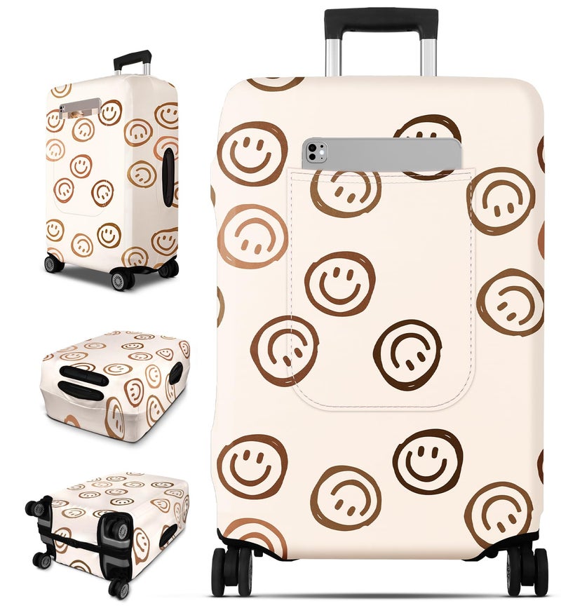 Slohif Luggage Cover for Suitcase Tsa Approved Protector Luggage Sleeve Large Suit Case Cover Travel Stretch Baggage Case Protective Washable Fit 1832 Inch Beige L - Image 2