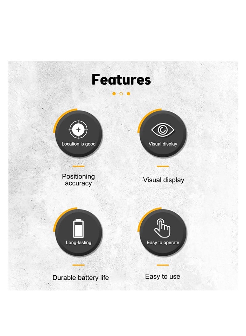 Captaintech Stud Finder Sensor, 5 in 1 Battery Operated SH402 Wall Scanner Detector, Portable Electronic Detector with LED Display and Audio Alarm Handheld Stud Detector, for Wood AC Wire Metal (Yellow) - Image 2