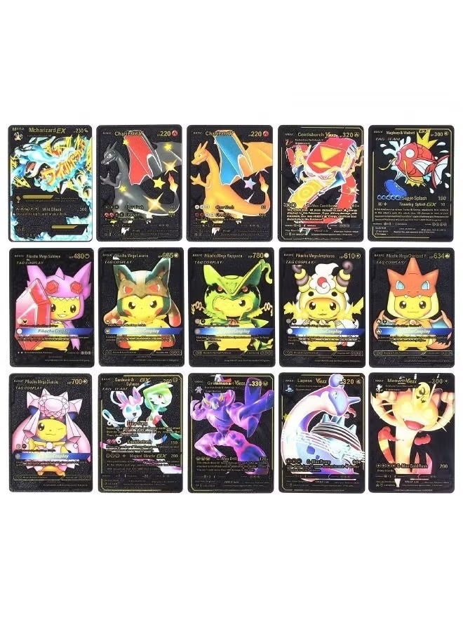 Pokemon 55-Piece Black Gold Cards Packs Vmax DX GX Rare Cards, Pokemon Rare Black Gold Cards, Best Gift For Collectors and Kids - Image 4