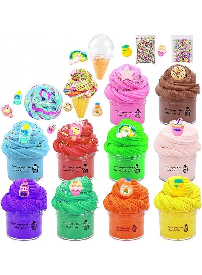 JOGAMS Butter Slime Kit 10 Pack, Suitable for Parties, Fragrant, Soft and Non Stick, Gift for Boys and Girls, Stress Relieving Slime Bulk for Boys and Girls' Game Ice Cream Mold Filling - Image 1