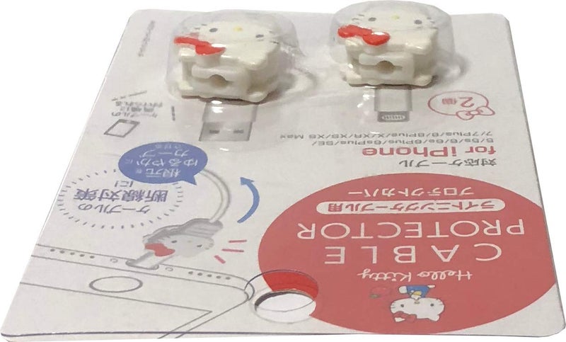 Friend Sanrio Hello Kitty Cable Protector Cell Phones Accessories 2pcs Set for iPhone (Lightning Cable) - Image 2