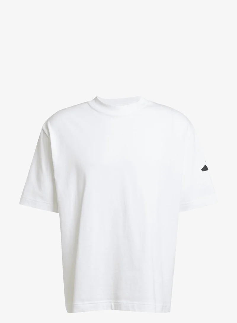 اديداس تيشيرت Essentials Loose Fit 3 Bar Logo