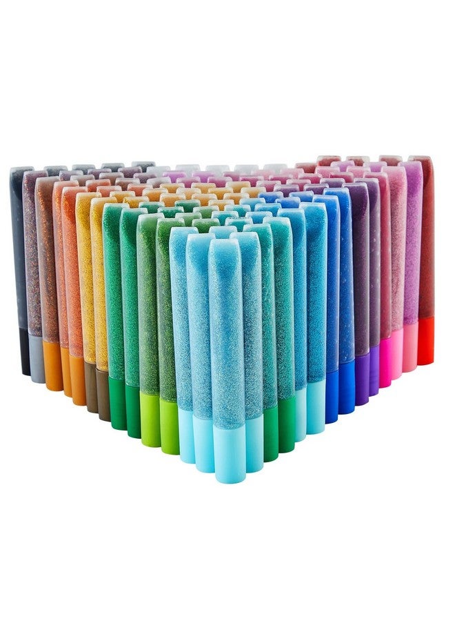 Bright Creations 100 Pack Glitter Glue Pens - 0.35 Oz Rainbow Glue Stick Set For Arts & Crafts Projects, Slime Supplies, Scrapbooking, Cards (20 Metallic Colors) - Multi Colored Glitter Glue Pens - Image 1