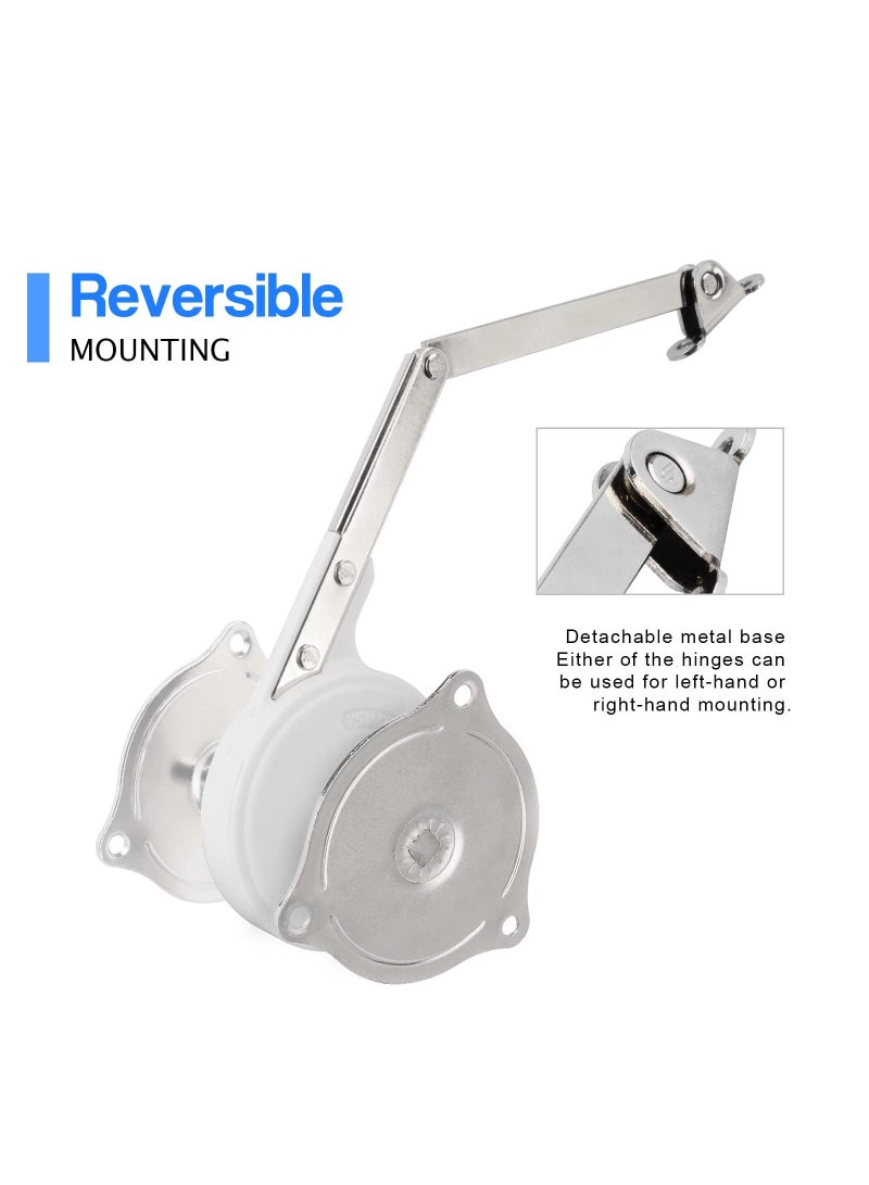 Y&D 70N-120N Soft Close Hydraulic Lid Hinge, Professional Safety Stay Damper Buffer First Slow Lowering Hinge for Storage Treasure Chest Cabinet Door, Pack of 2  - Image 2