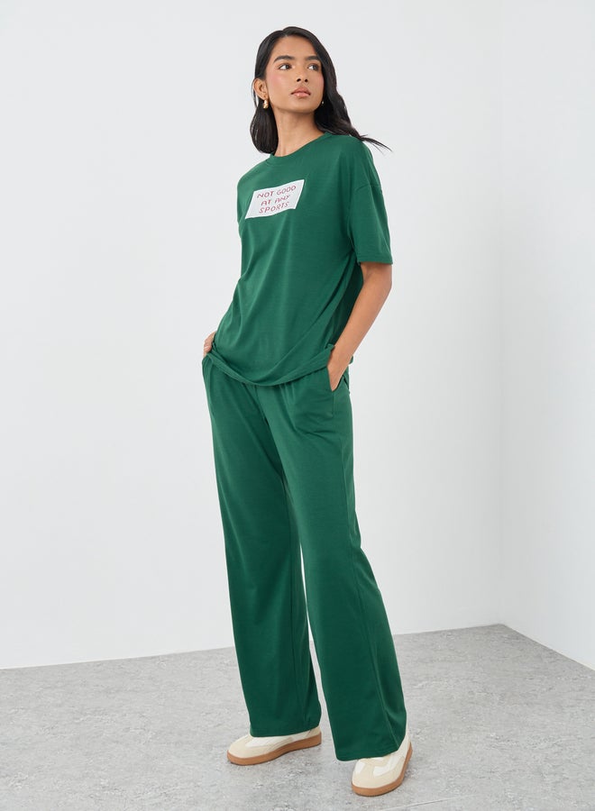 Take Two Styli Slogan Print T-Shirt and Joggers Co-Ords - Image 3