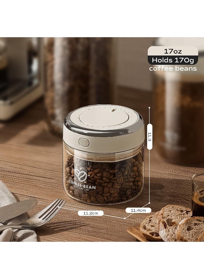 RUIYADA Coffee Canister with Premium Glass - Airtight Coffee Container with One-Way CO2 Valve and Freshness Tracker, Perfect for Coffee Bean Storage, 17oz/500ml - Image 5
