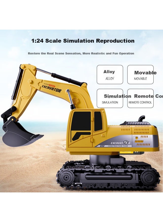 Sodeep Children's Day Birthday Gift Toy Boy Remote Control Engineering Alloy Excavator Electric Model Car - Image 3