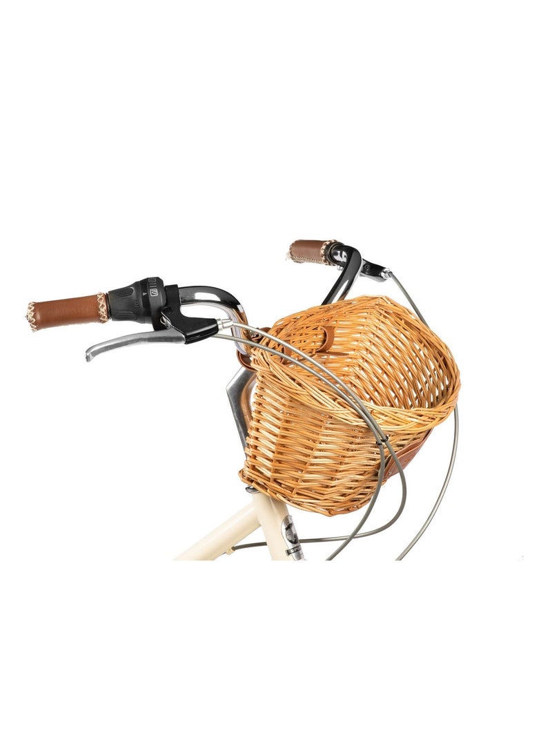 Spinn Luna Women's 28-Inch City Bike | 28 Inch Wheel Size | 7-Speed Shimano | Steel Frame | Front Basket | Adjustable Seat | Pearl Cream - Image 3