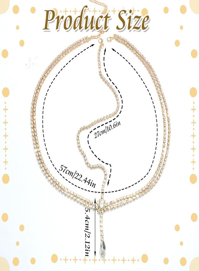 VENOFEN Gold Rhinestone Head Chain Layered Boho Headpiece Glitter Crystal Pendant Forehead Jewelry for Women Wedding Bridal Prom Goddess Headband Accessories - Image 4