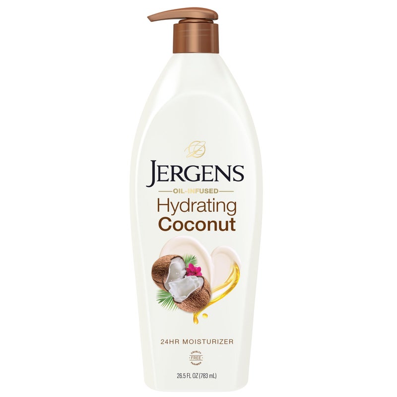 Jergens Hydrating Coconut Body Lotion, Hand and Body Moisturizer, Infused with Coconut Oil, Hydrates Dry Skin Instantly, Dermatologist Tested, 26.5 Oz - Image 1