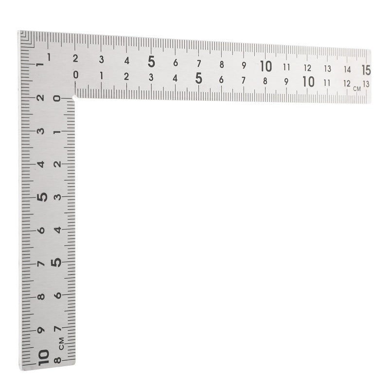 Stainless Steel L Shaped Ruler 10x15cm Carpenter Square Metal Measuring Tool - Image 2
