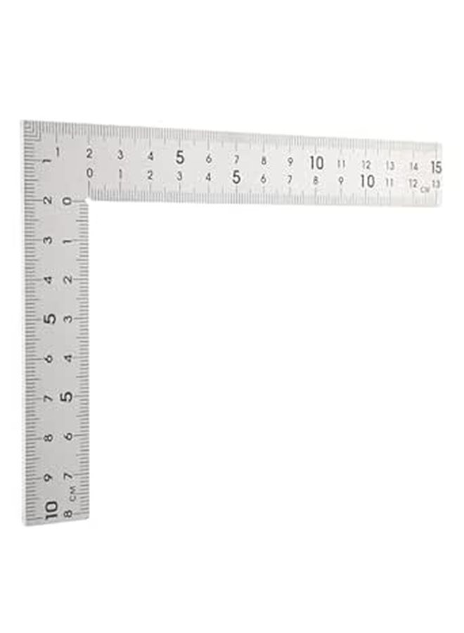 Stainless Steel L Shaped Ruler 10x15cm Carpenter Square Metal Measuring Tool - Image 1