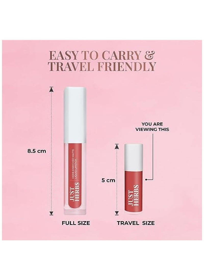 Just Herbs - Just Herbs Ayurvedic Liquid Lipstick Kit Set of 5 with Long Lasting Hydrating and lightweight Lip Colour Brights & Pinks Paraben & Silicon Free - Image 1