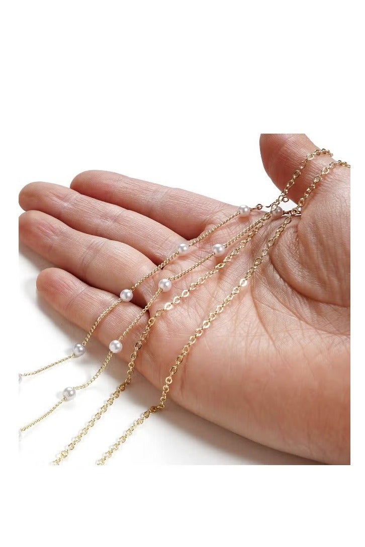 2 PCS Pearl Eyeglass Chains Strap Necklace Glasses Reading Eyeglasses Holder Strap Cords Lanyards - Image 2