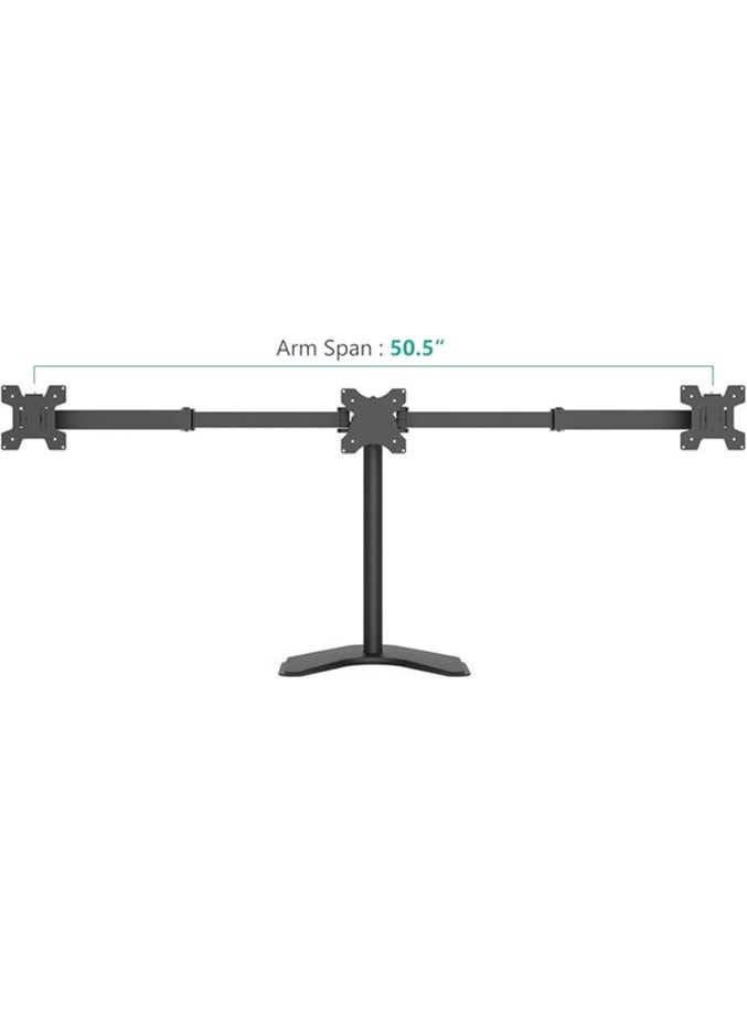 erorex Free Standing Triple LCD Monitor Fully Adjustable Desk Mount Fits 3 Screens up to 24 inch, 22 lbs. Weight Capacity per Arm (MF003), Black - Image 3