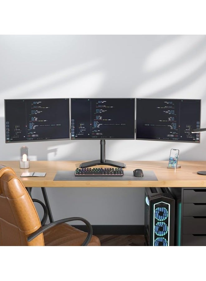 erorex Free Standing Triple LCD Monitor Fully Adjustable Desk Mount Fits 3 Screens up to 24 inch, 22 lbs. Weight Capacity per Arm (MF003), Black - Image 5