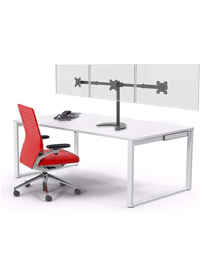 erorex Free Standing Triple LCD Monitor Fully Adjustable Desk Mount Fits 3 Screens up to 24 inch, 22 lbs. Weight Capacity per Arm (MF003), Black - Image 4