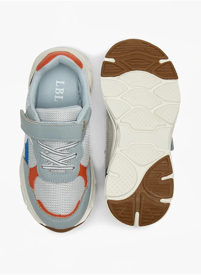 LBL by Shoexpress Panelled Sneakers with Hook and Loop Closure