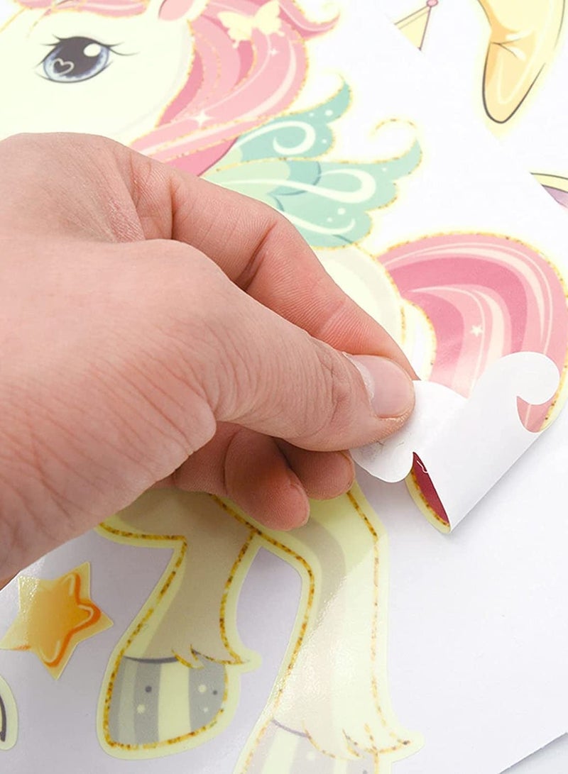 Y&D Wall Decals Glow in The Dark Stars and Unicorn Glowing Castle Moon Rainbow StickersLuminous Ceiling Decor for Kids Bedroom Great Girls Boys Gift 174 pcs - Image 4