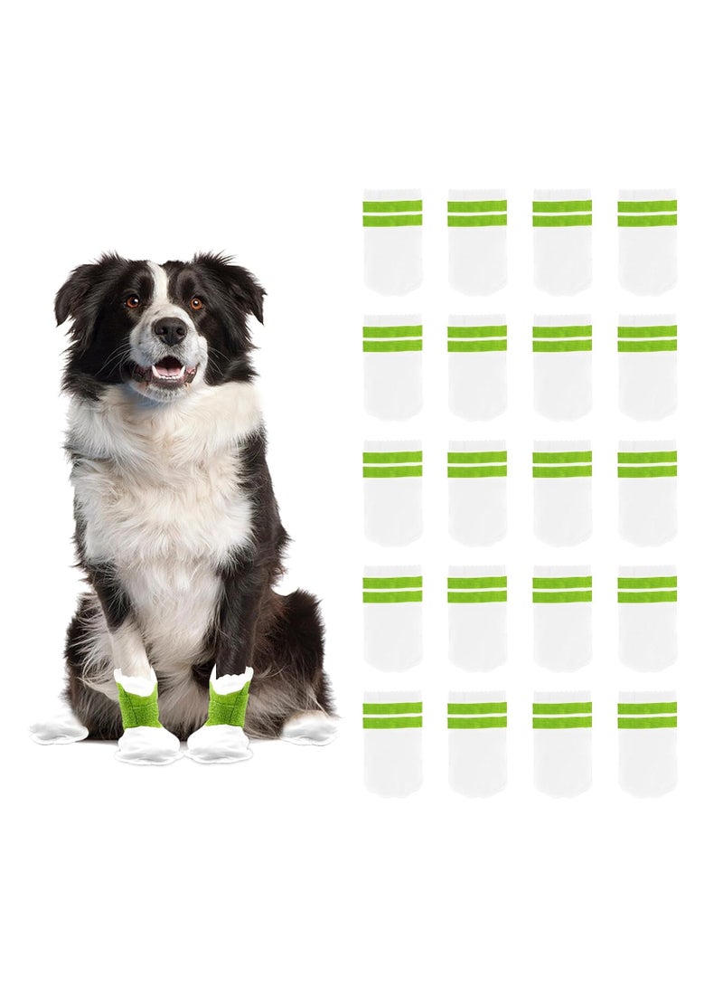 SYOSI 20PCS Disposable Dog Shoes Disposable Waterproof Dog Boots Paws Protector for Injured Paws Self Adhesive Disposable Dog Socks Paws Stop Licking for Small Dogs Paws Indoor and Outdoor - Image 1