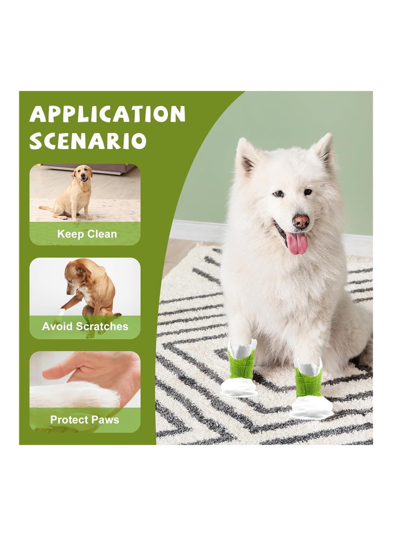 SYOSI 20PCS Disposable Dog Shoes Disposable Waterproof Dog Boots Paws Protector for Injured Paws Self Adhesive Disposable Dog Socks Paws Stop Licking for Small Dogs Paws Indoor and Outdoor - Image 2