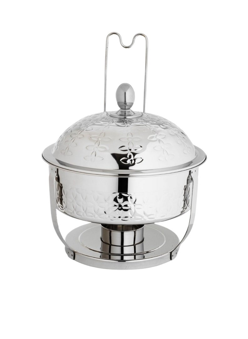 Maxima Round Stainless Steel Chaffing Dish with Lid 6L  - Image 1