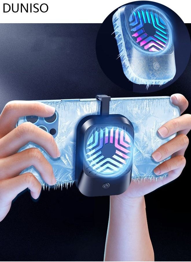 Arabest Mobile Phone Radiator Cell Phone Cooler Portable Phone Radiator With RGB Light Mobile Phone Cooling Fans Rechargeable Cellphone Cooling Fan Accessories for Game Player Tiktok Outdoor  - Image 1