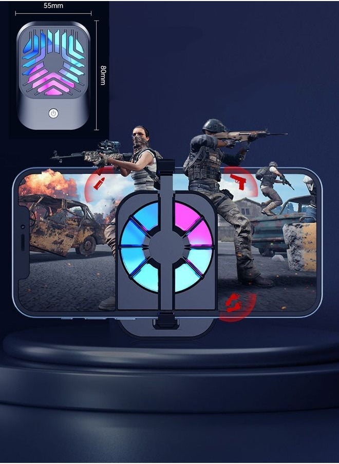 Arabest Mobile Phone Radiator Cell Phone Cooler Portable Phone Radiator With RGB Light Mobile Phone Cooling Fans Rechargeable Cellphone Cooling Fan Accessories for Game Player Tiktok Outdoor  - Image 3