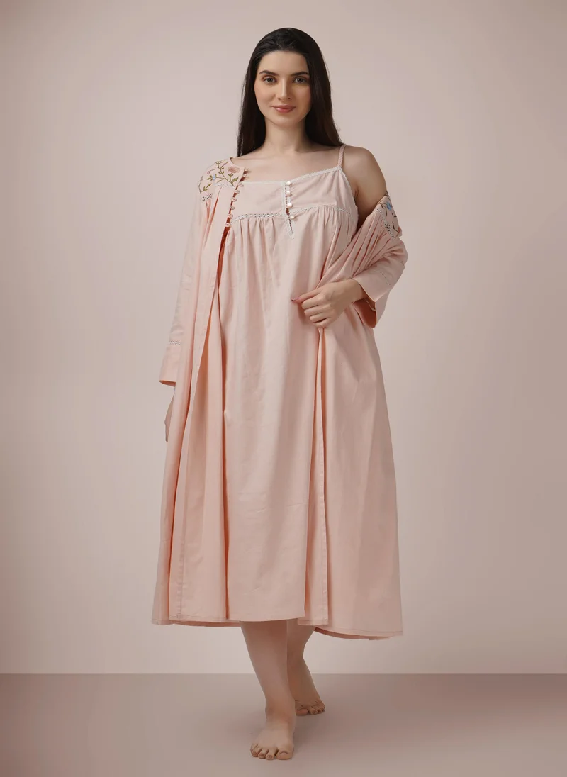 After Dark Louisa, Slip and Robe with Embroidery