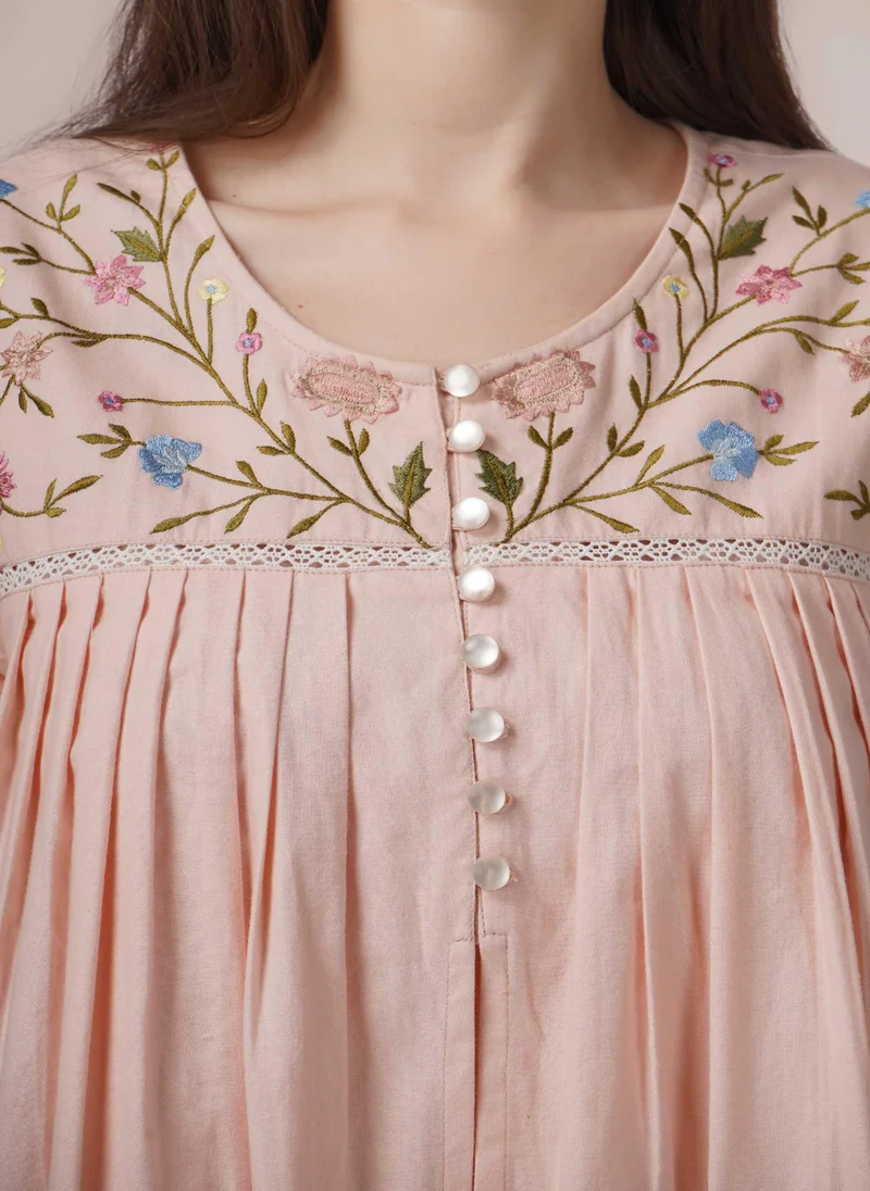 افتر دارك Louisa, Slip and Robe with Embroidery