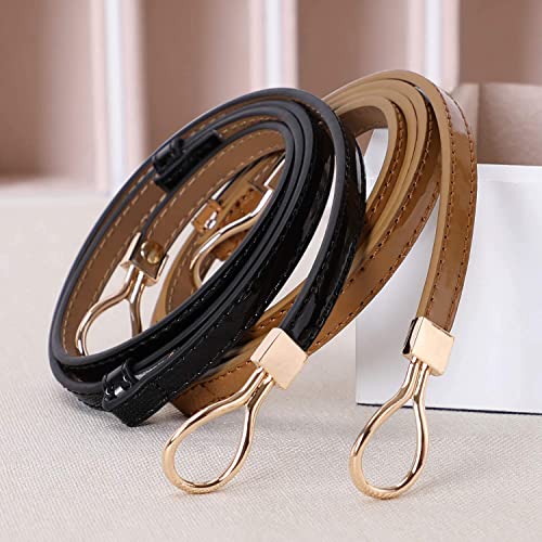 JASGOOD Leather Skinny Women Belt Ladies Thin Waist Belts Plus Size Adjustable for Jeans Pants Dresses with Metal Buckle - Image 5